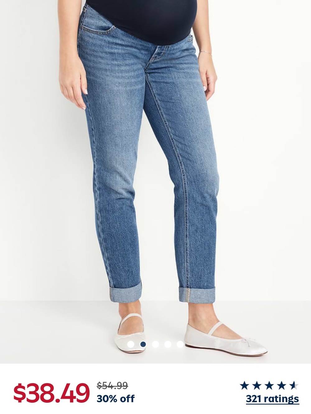 Old Navy Boyfriend Maternity Jeans in Medium Blue Wash